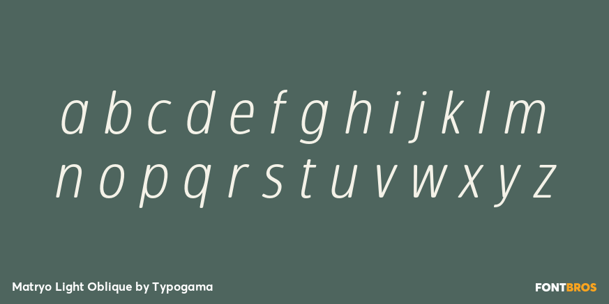 Matryo Light Oblique Font Poster #3