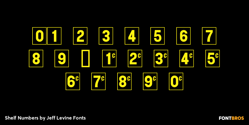 Shelf Numbers Font Poster #1