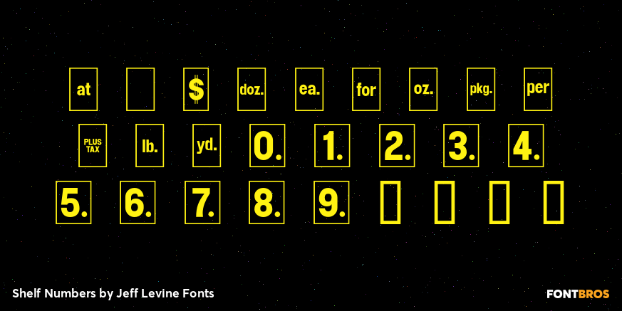 Shelf Numbers Font Poster #1