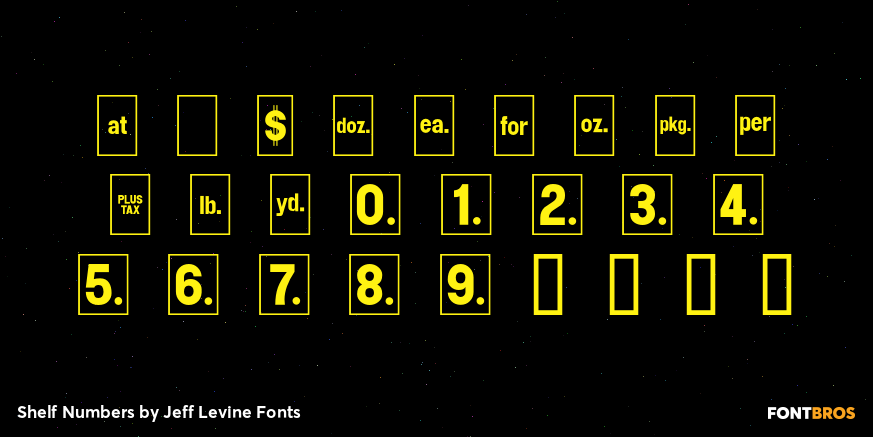 Shelf Numbers Font Poster #1