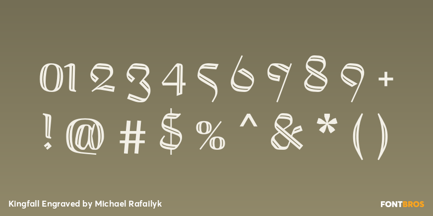 Kingfall Engraved Font Poster #4