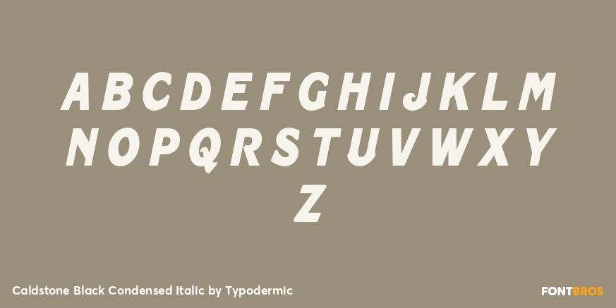 Caldstone Black Condensed Italic Font Poster #2