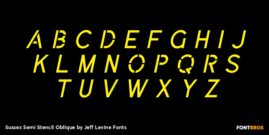 Sussex Semi Stencil Oblique Font Poster #3