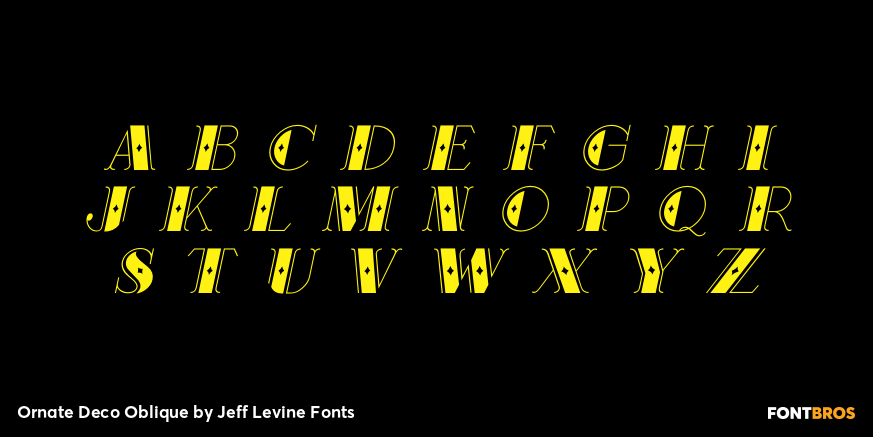 Ornate Deco Oblique Font Poster #3