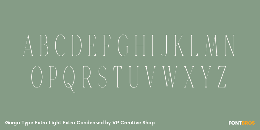 Gorga Type Extra Light Extra Condensed Font Poster #2