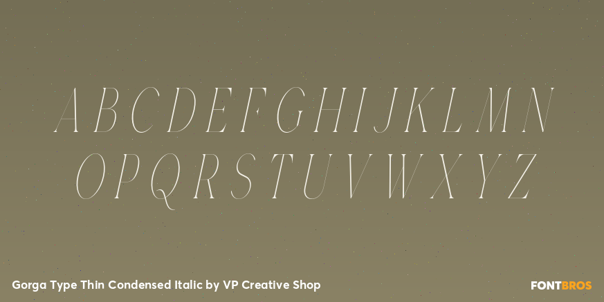 Gorga Type Thin Condensed Italic Font Poster #2