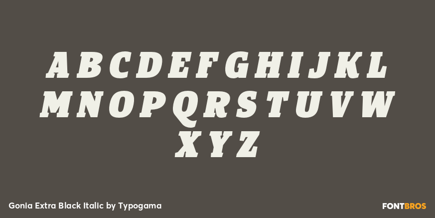 Gonia Extra Black Italic Font Poster #2