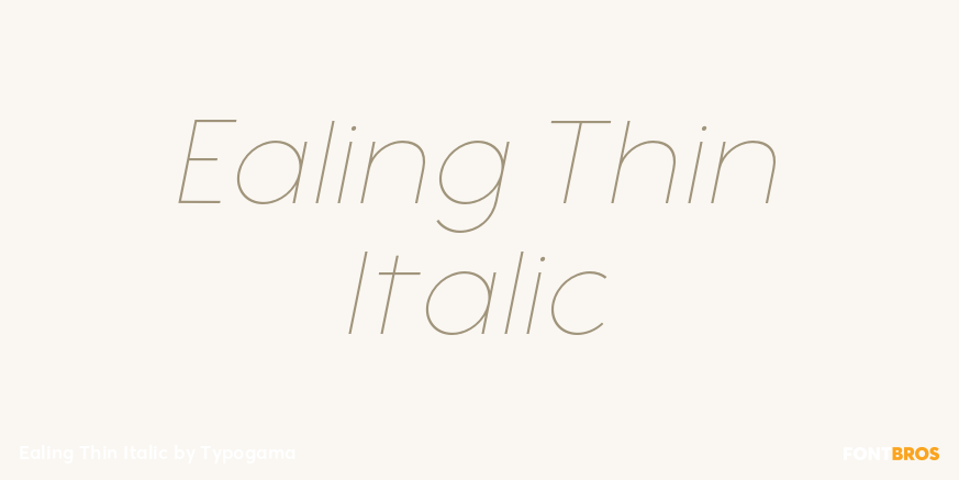 Ealing Thin Italic Font Poster #1