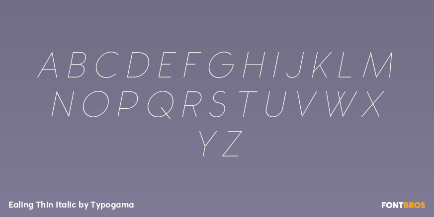 Ealing Thin Italic Font Poster #2