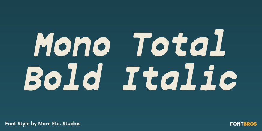 Mono Total Bold Italic Poster