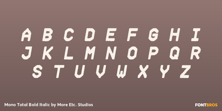 Mono Total Bold Italic Font Poster #1
