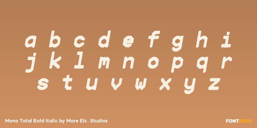 Mono Total Bold Italic Font Poster #1