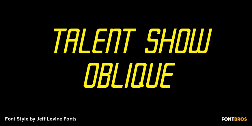 Talent Show Oblique Font Poster #1
