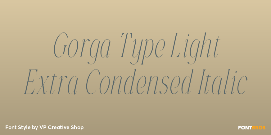 Gorga Type Light Extra Condensed Italic Font Poster #1
