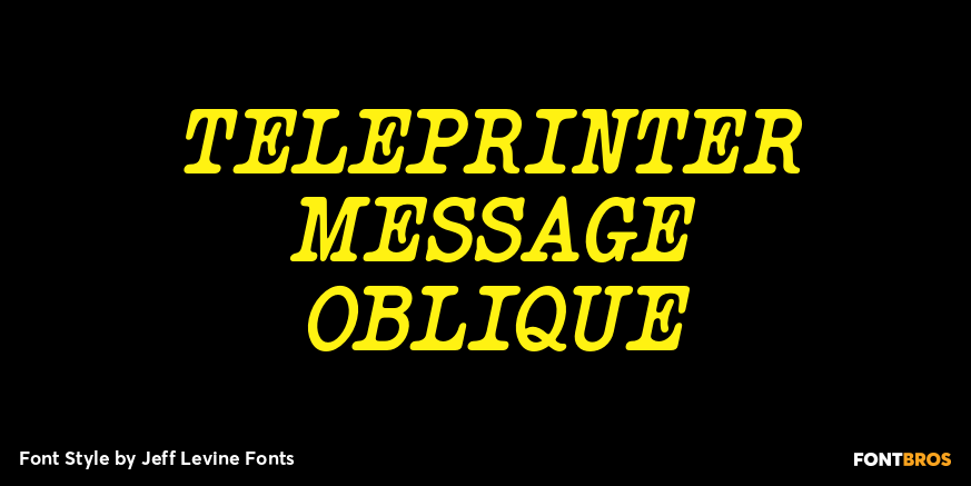 Teleprinter Message Oblique Font Poster #1