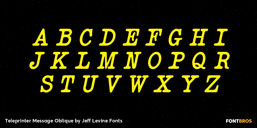 Teleprinter Message Oblique Font Poster #2