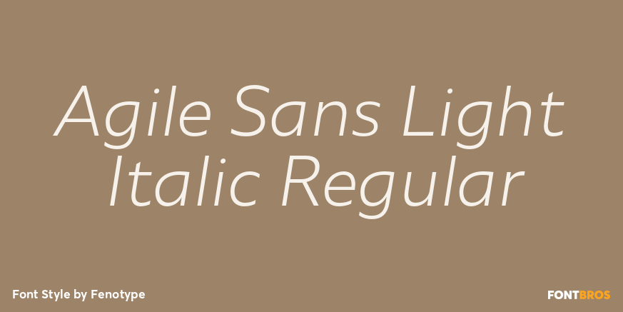 Agile Sans Light Italic Regular Font Poster #1