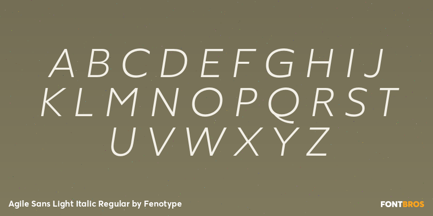 Agile Sans Light Italic Regular Font Poster #2
