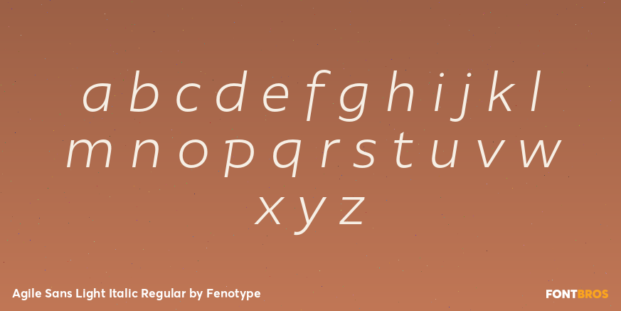 Agile Sans Light Italic Regular Font Poster #3