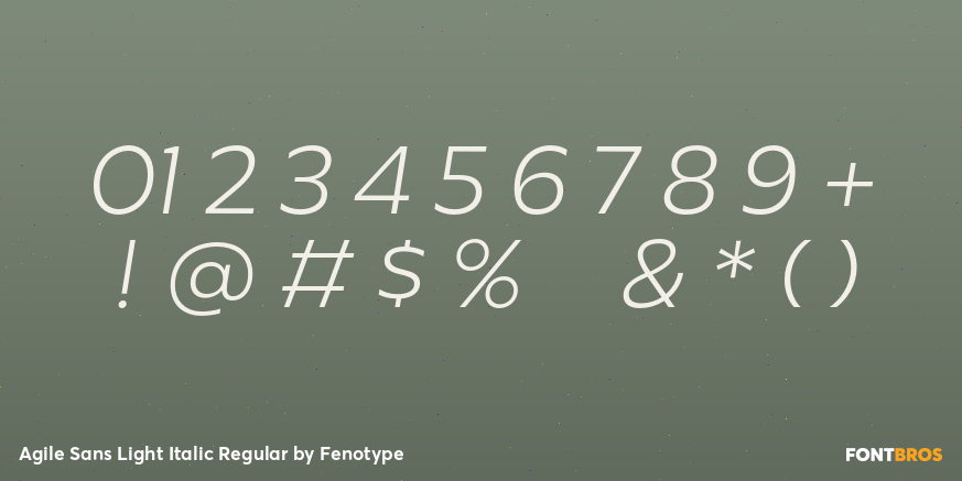 Agile Sans Light Italic Regular Font Poster #4