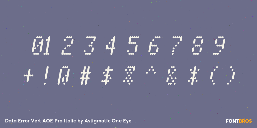 Data Error Vert AOE Pro Italic Font Poster #4