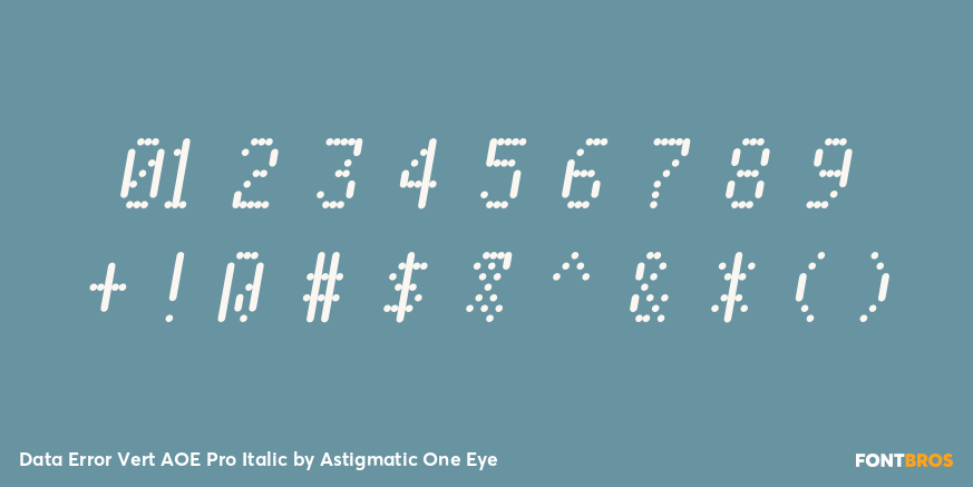 Data Error Vert AOE Pro Italic Font Poster #4