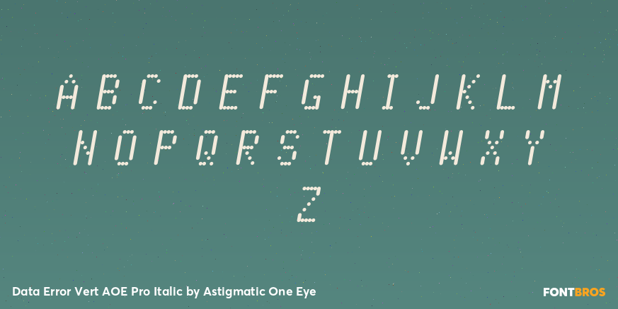 Data Error Vert AOE Pro Italic Font Poster #2