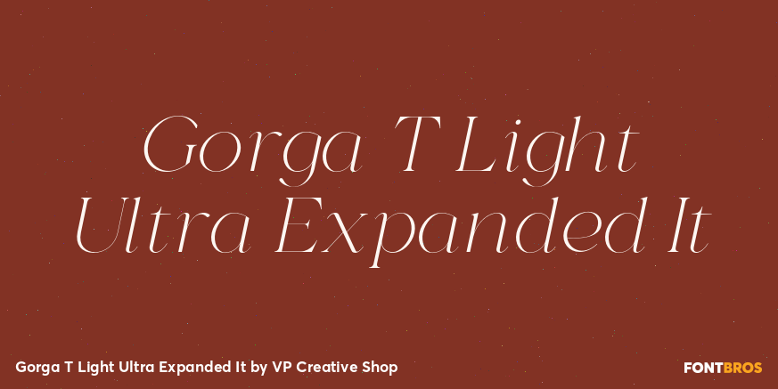 Gorga T Light Ultra Expanded It Font Poster #1