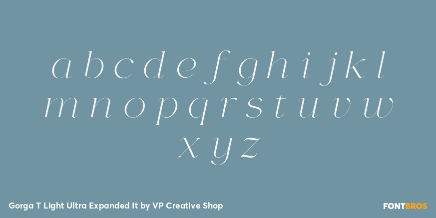 Gorga T Light Ultra Expanded It Font Poster #3