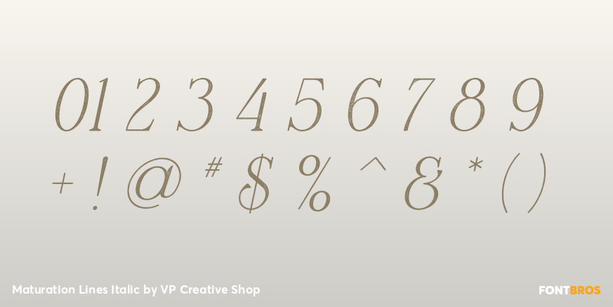 Maturation Lines Italic Font Poster #1