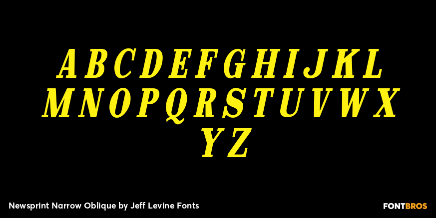 Newsprint Narrow Oblique Font Poster #2