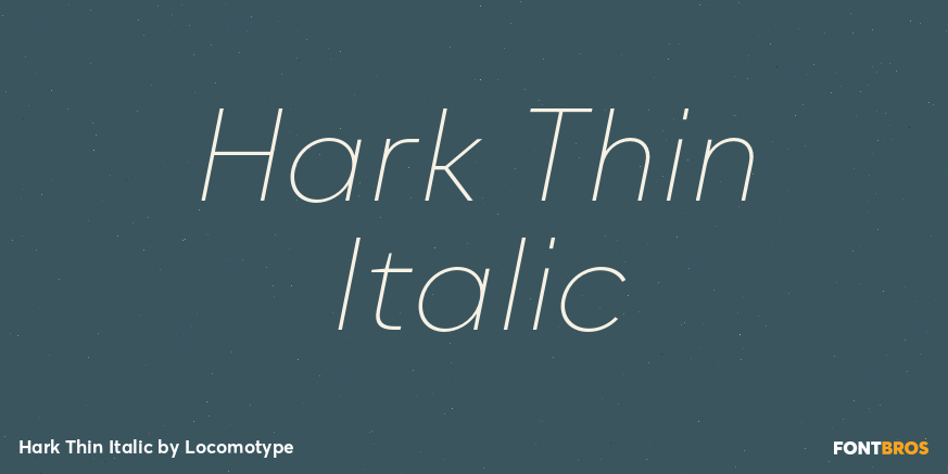Hark Thin Italic Font Poster