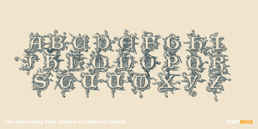 Like Gutemberg Caps Shadow Font Poster #3