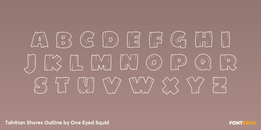 Tahitian Shores Outline Font Poster #3
