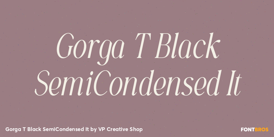 Gorga T Black SemiCondensed It Font Poster #1