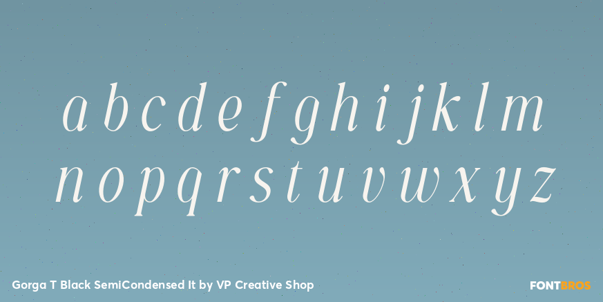 Gorga T Black SemiCondensed It Font Poster #3