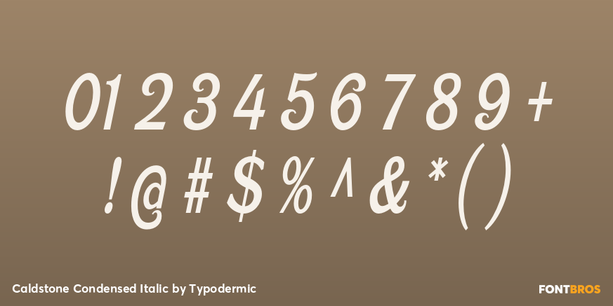 Caldstone Condensed Italic Font Poster #1