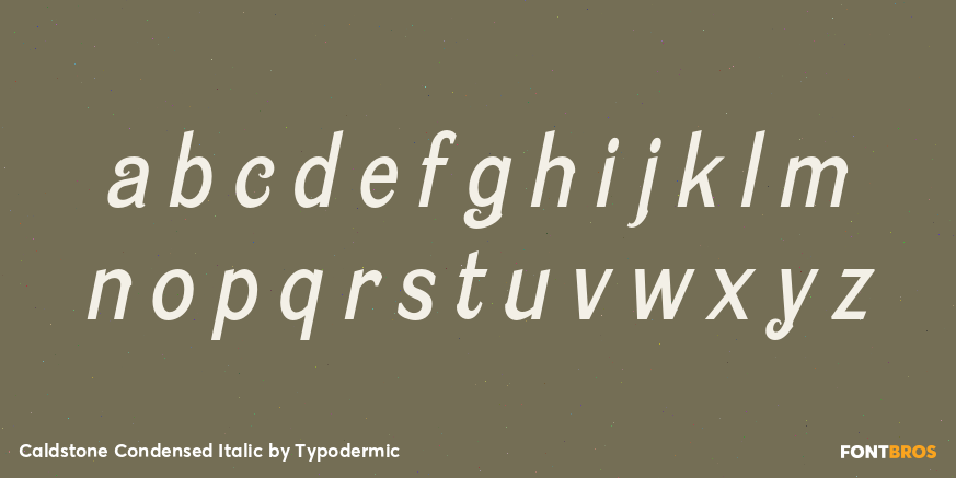 Caldstone Condensed Italic Font Poster #1