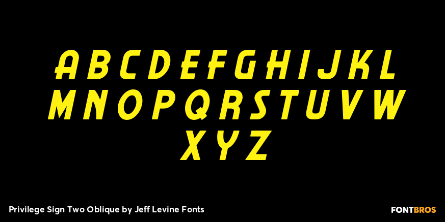 Privilege Sign Two Oblique Font Poster #3