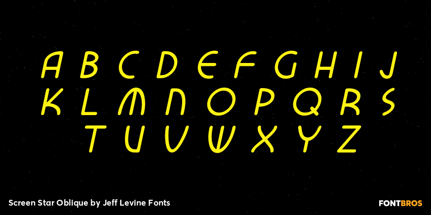 Screen Star Oblique Font Poster #2