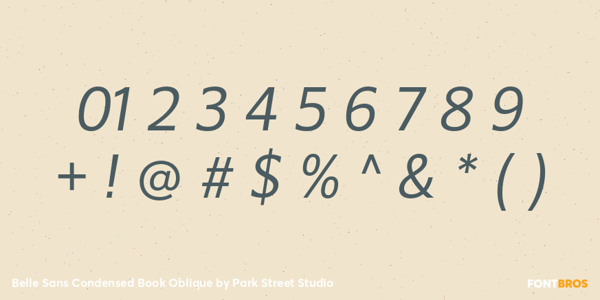 Belle Sans Condensed Book Oblique Font Poster #4