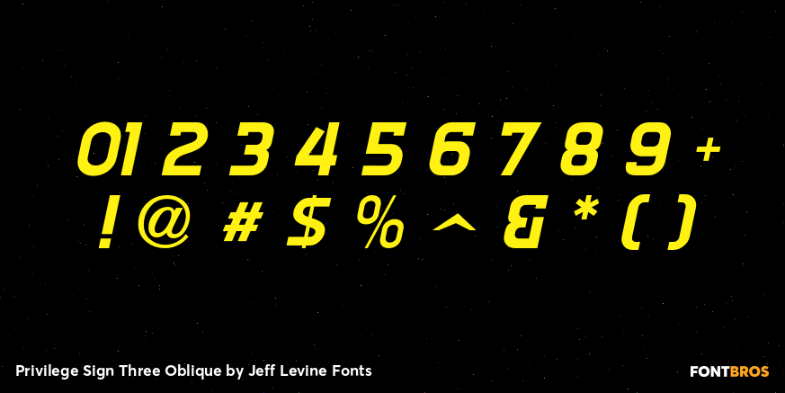 Privilege Sign Three Oblique Font Poster #1