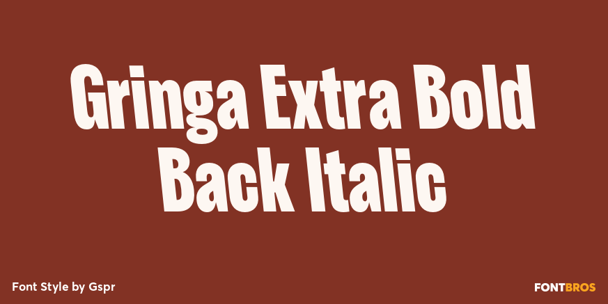 Gringa Extra Bold Back Italic Font Poster #1