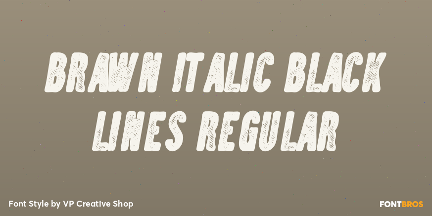 Brawn Italic Black Lines Regular Poster