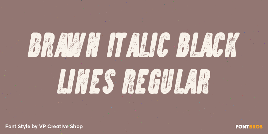 Brawn Italic Black Lines Regular Poster