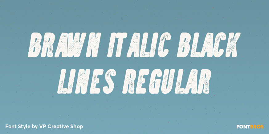 Brawn Italic Black Lines Regular Poster