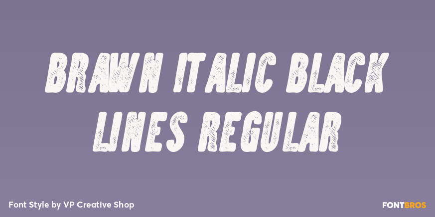 Brawn Italic Black Lines Regular Poster