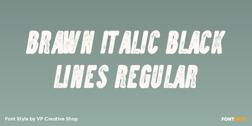 Brawn Italic Black Lines Regular Poster