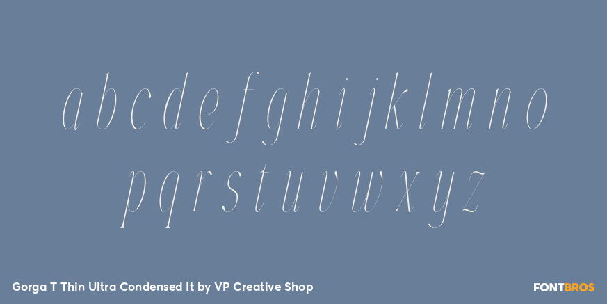 Gorga T Thin Ultra Condensed It Font Poster #3