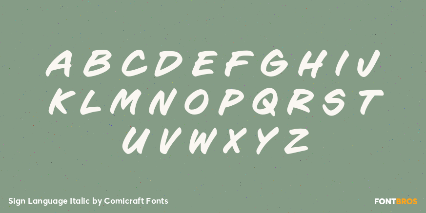 Sign Language Italic Font Poster #2